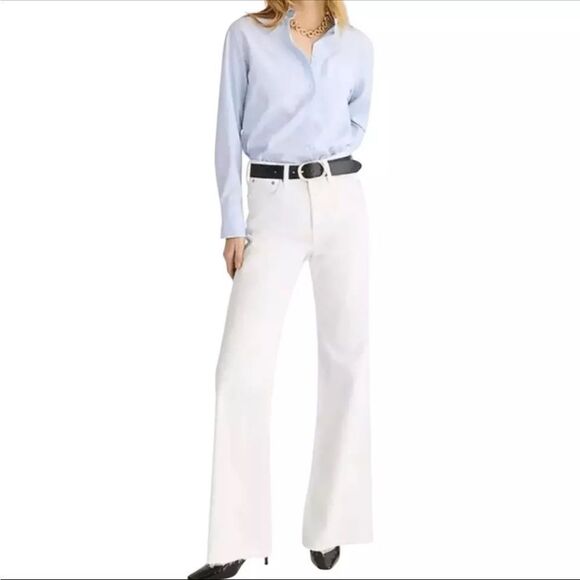 J‎ Crew Slim Wide Jeans Womens Size 26 Petite White - Picture 2 of 14